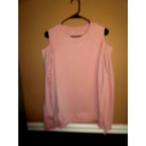 BCG Cold Shoulder Light Pink Long Sleeve Shirt   Sz.  Large